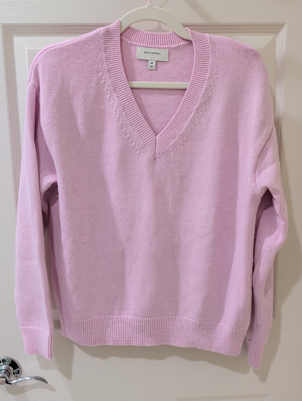 Banana Republic Pastel Pink V-Neck Sweater